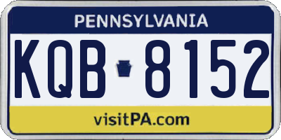 PA license plate KQB8152