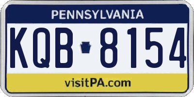 PA license plate KQB8154