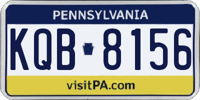 PA license plate KQB8156