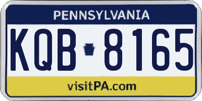 PA license plate KQB8165