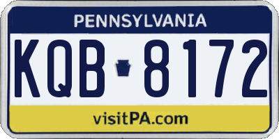 PA license plate KQB8172