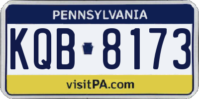 PA license plate KQB8173