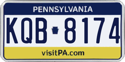 PA license plate KQB8174