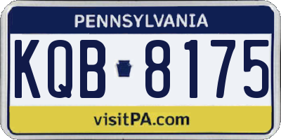 PA license plate KQB8175