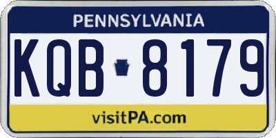 PA license plate KQB8179