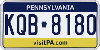 PA license plate KQB8180