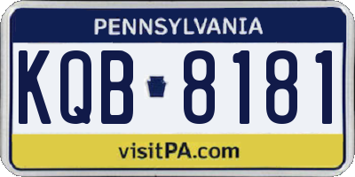 PA license plate KQB8181