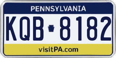 PA license plate KQB8182