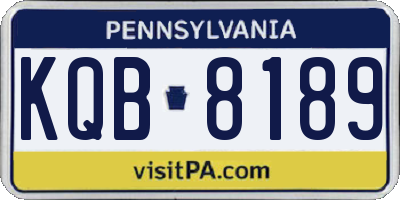 PA license plate KQB8189