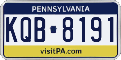 PA license plate KQB8191
