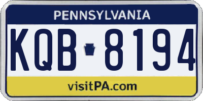 PA license plate KQB8194