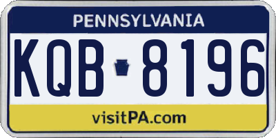PA license plate KQB8196
