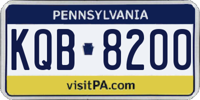 PA license plate KQB8200
