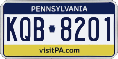 PA license plate KQB8201