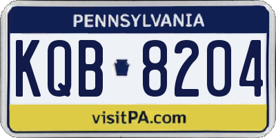 PA license plate KQB8204