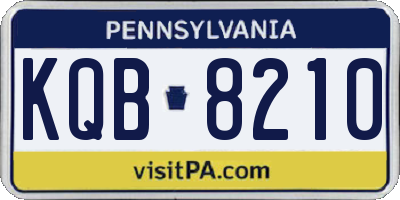 PA license plate KQB8210
