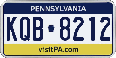 PA license plate KQB8212