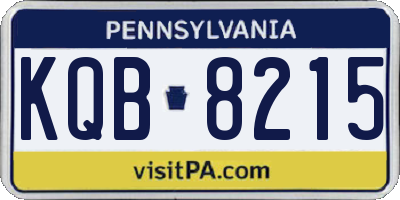 PA license plate KQB8215