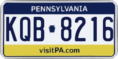 PA license plate KQB8216