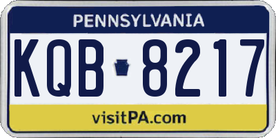 PA license plate KQB8217