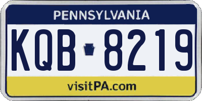 PA license plate KQB8219