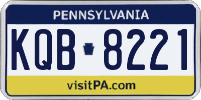 PA license plate KQB8221