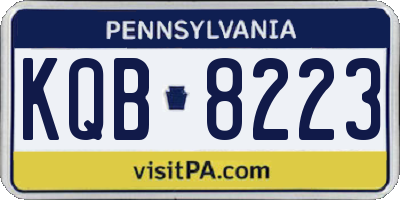 PA license plate KQB8223