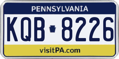 PA license plate KQB8226