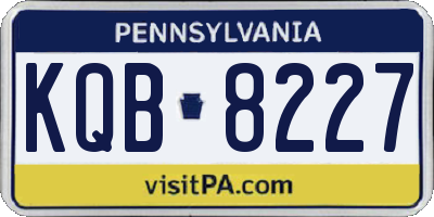 PA license plate KQB8227