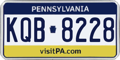 PA license plate KQB8228