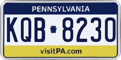 PA license plate KQB8230