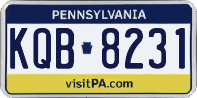 PA license plate KQB8231