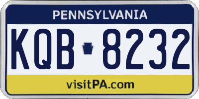 PA license plate KQB8232