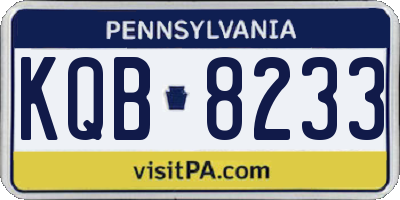 PA license plate KQB8233