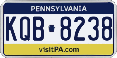 PA license plate KQB8238