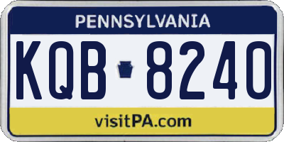 PA license plate KQB8240