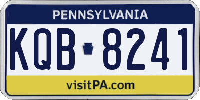 PA license plate KQB8241
