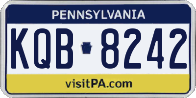 PA license plate KQB8242