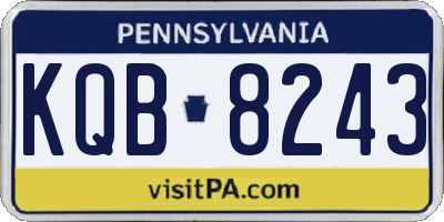 PA license plate KQB8243