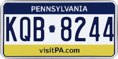 PA license plate KQB8244