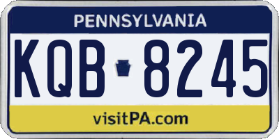 PA license plate KQB8245