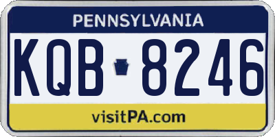 PA license plate KQB8246
