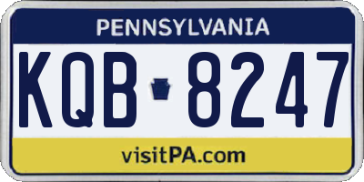 PA license plate KQB8247