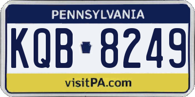 PA license plate KQB8249