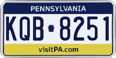 PA license plate KQB8251