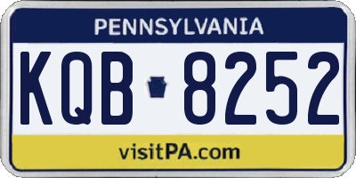PA license plate KQB8252