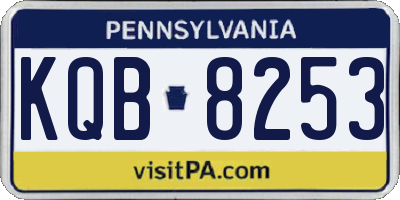 PA license plate KQB8253