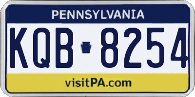 PA license plate KQB8254