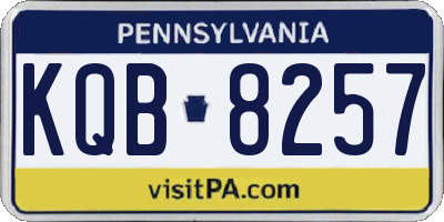 PA license plate KQB8257