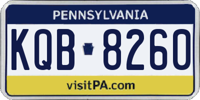 PA license plate KQB8260
